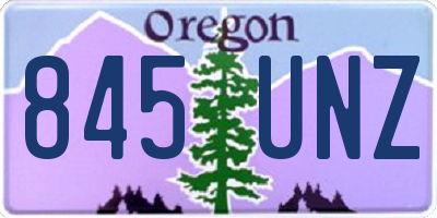 OR license plate 845UNZ