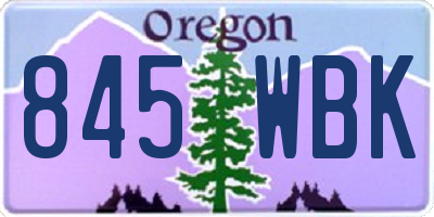 OR license plate 845WBK