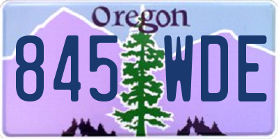 OR license plate 845WDE