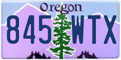 OR license plate 845WTX