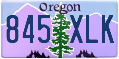 OR license plate 845XLK