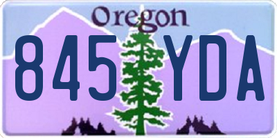 OR license plate 845YDA