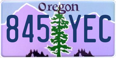 OR license plate 845YEC