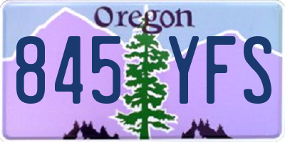 OR license plate 845YFS