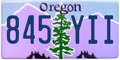 OR license plate 845YII