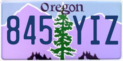OR license plate 845YIZ