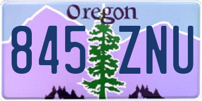 OR license plate 845ZNU