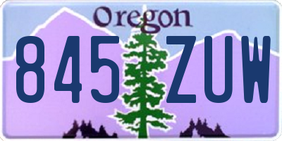 OR license plate 845ZUW
