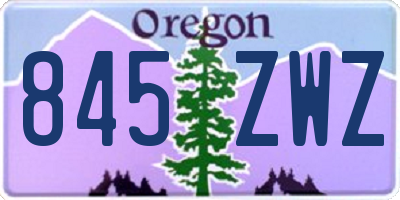OR license plate 845ZWZ
