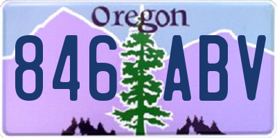 OR license plate 846ABV