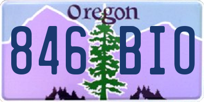 OR license plate 846BIO
