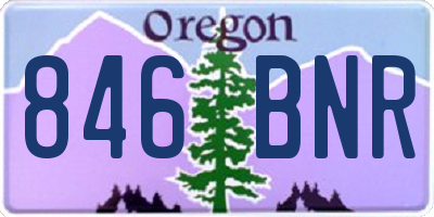 OR license plate 846BNR