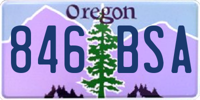 OR license plate 846BSA