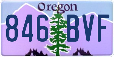 OR license plate 846BVF