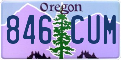 OR license plate 846CUM