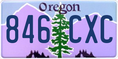 OR license plate 846CXC