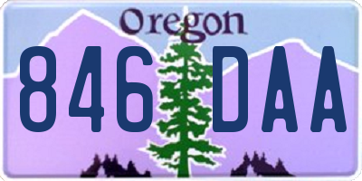 OR license plate 846DAA