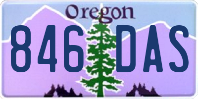OR license plate 846DAS