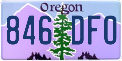 OR license plate 846DFO