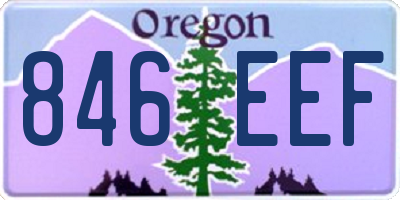OR license plate 846EEF