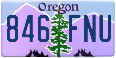 OR license plate 846FNU