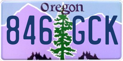 OR license plate 846GCK