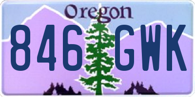 OR license plate 846GWK