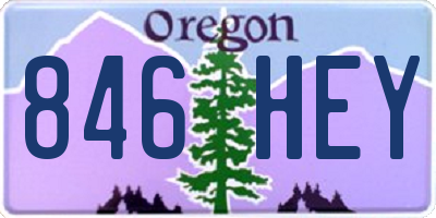 OR license plate 846HEY