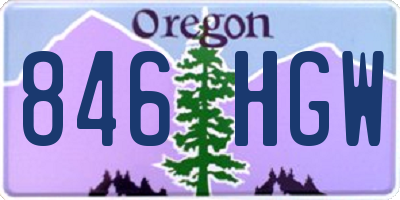OR license plate 846HGW