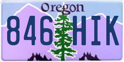 OR license plate 846HIK