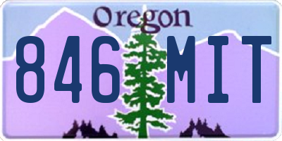 OR license plate 846MIT