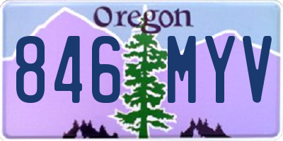 OR license plate 846MYV