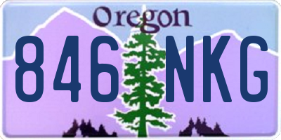 OR license plate 846NKG