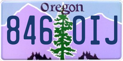 OR license plate 846OIJ