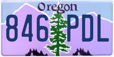 OR license plate 846PDL
