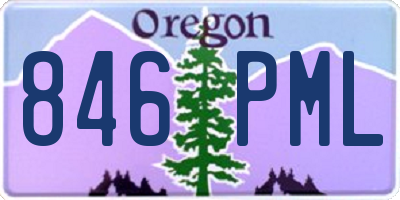OR license plate 846PML