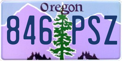 OR license plate 846PSZ