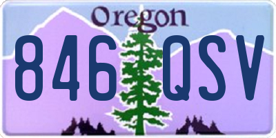 OR license plate 846QSV