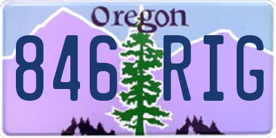 OR license plate 846RIG