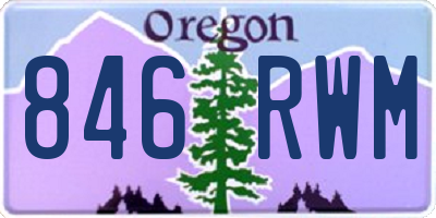 OR license plate 846RWM