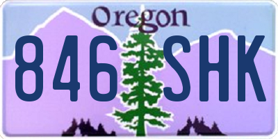 OR license plate 846SHK