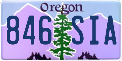 OR license plate 846SIA