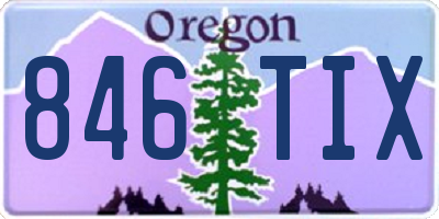 OR license plate 846TIX