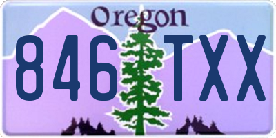 OR license plate 846TXX