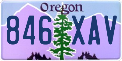 OR license plate 846XAV