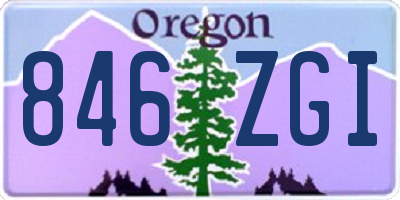 OR license plate 846ZGI
