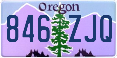 OR license plate 846ZJQ