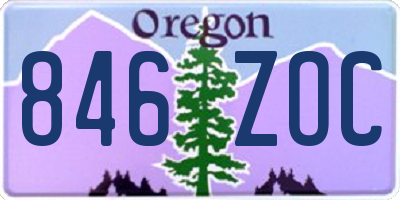 OR license plate 846ZOC