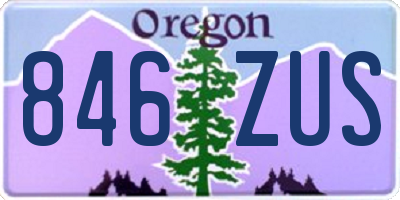 OR license plate 846ZUS