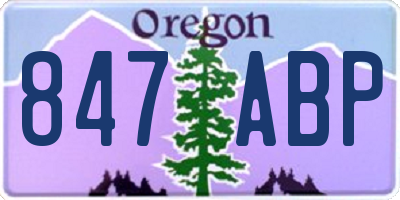 OR license plate 847ABP